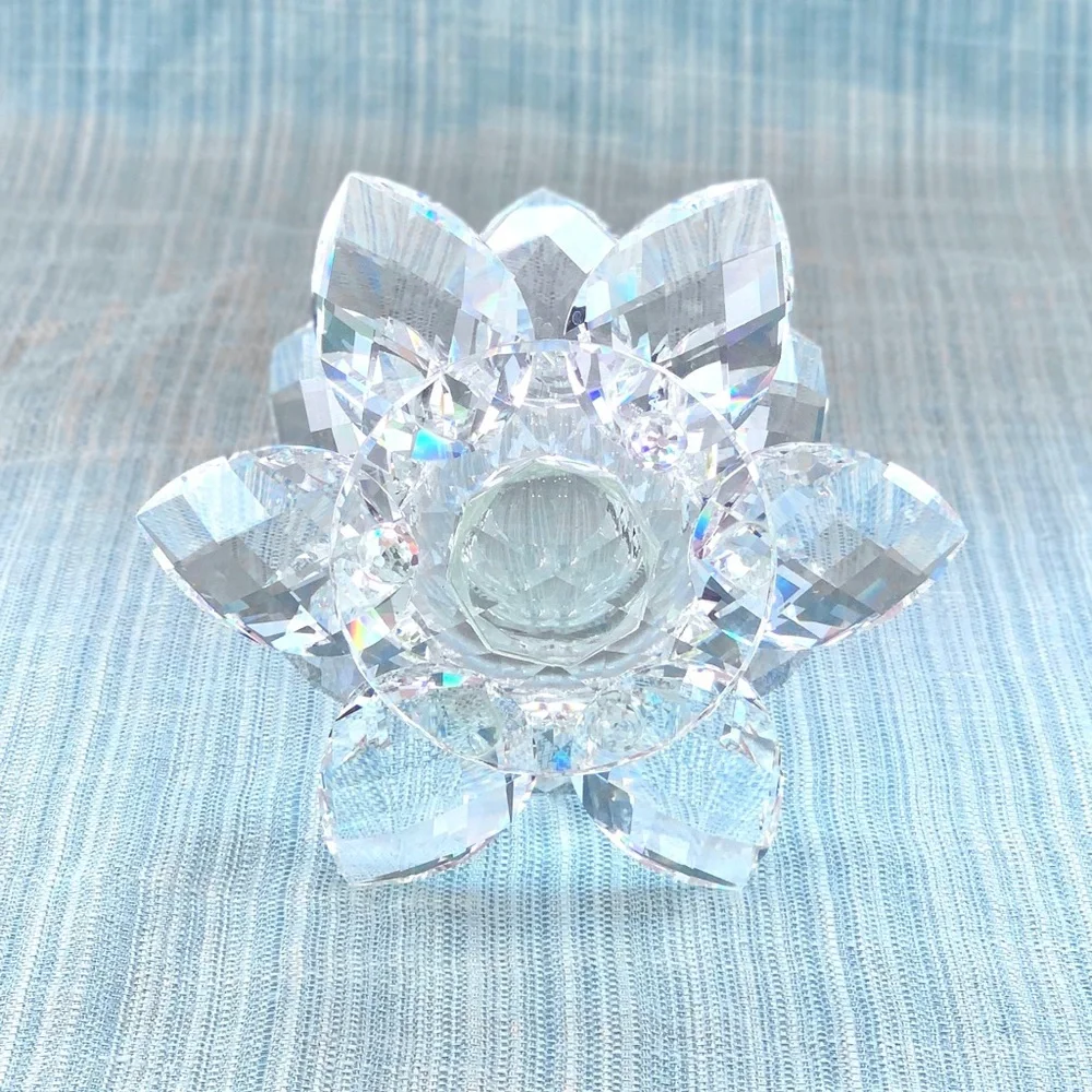Swarovski Crystal Large Waterlily Candleholder - Picture 3 of 11